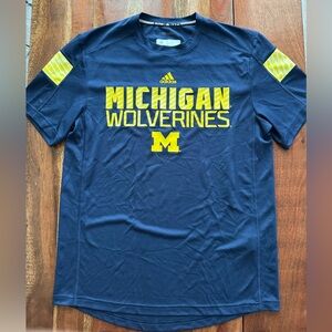 Adidas Navy and Yellow Michigan Wolverines Tee